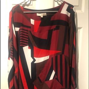 LOFT XL blouse with open/slit sleeves and button detail - never been worn